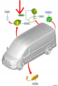 ŚWIATŁO KIERUNKOWSKAZU DACHU TRANSIT 91- 06- 2014-_2000050_V92VG-13K309-AB