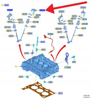 DŹWIGIENKA ZAWORÓW 1.0 EB PUMA FIESTA FOCUS 2021- 2509684 _ M1BG-6G093-AA