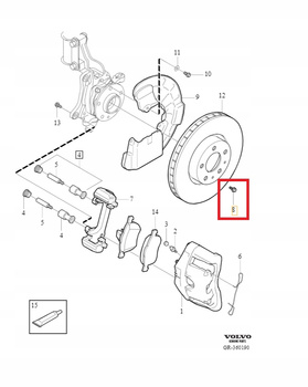 Śruba tarczy hamulcowej Volvo