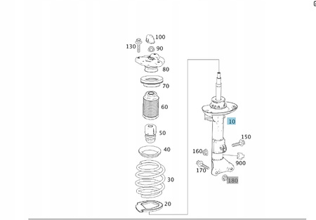 AMORTYZATOR PRZEDNI MERCEDES W204 C KLASA A204323330064 | 204323330064