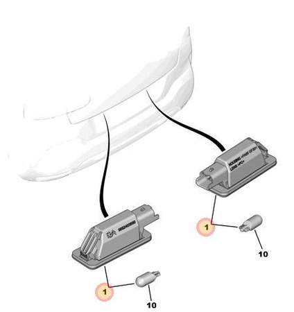 LAMPKA OŚWIETLENIA TABLICY REJESTRACYJNEJ CITROEN C3 C4 C5 OE 6340G3