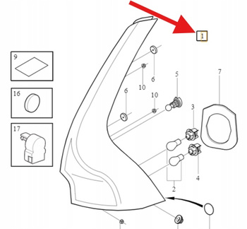 LAMPA TYLNA LEWA VOLVO XC60 2008- OE 31290683