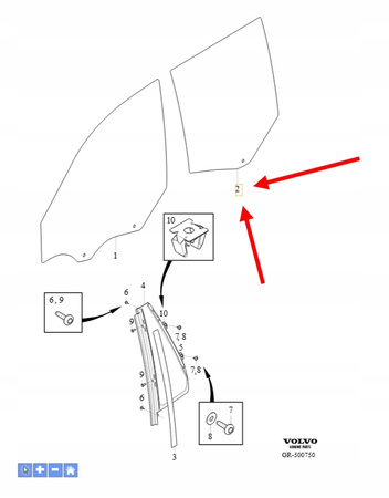 SZYBA DRZWI TYLNYCH PRAWA VOLVO XC90 2016- OEM/OE 32368744