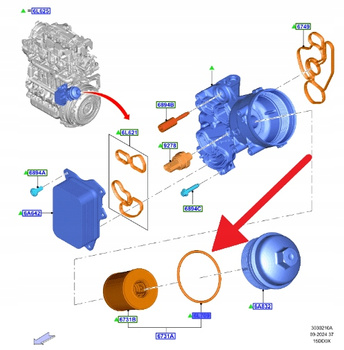 FILTR OLEJU 1.5 TDCI FORD KUGA TRANSIT FOCUS 2018- 2274296 _ JX6Q-6744-BA