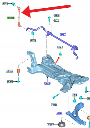 ŁĄCZNIK STABILIZATORA PRZÓD FORD FOCUS 2018- OE 2286405 _ JX61-3B438-AEC
