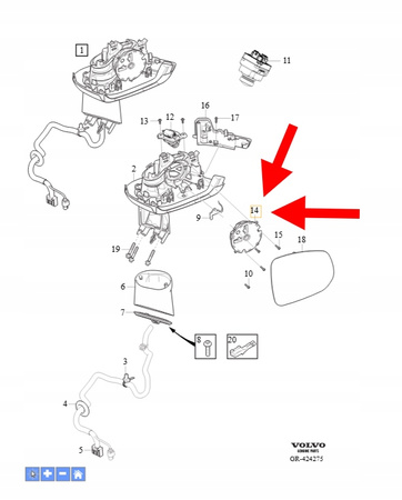SILNICZEK STEROWANIA LEWE LUSTERKO VOLVO XC90 2016- XC60 OEM/OE 31385684