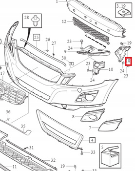 ŚLIZG ZDERZAKA LEWA STRONA VOLVO XC60 I 14-17r