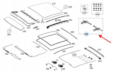 UCHWYT OSŁONY PRZECIWSŁONECZNEJ MERCEDES CLA W117 A W176 OE A1767800100