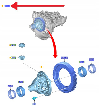 MECHANIZM RÓŻNICOWY 6MX65 FORD FOCUS FIESTA 2017- 2597002 _ H1BR-4026-HD
