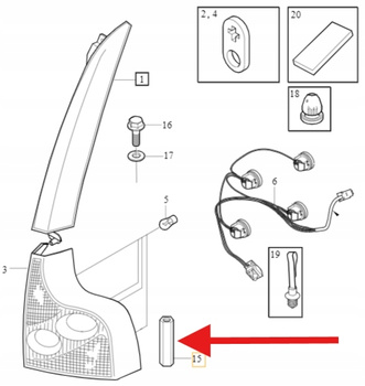 MOCOWANIE ŚRUBA LAMPY TYŁ VOLVO XC90 2003- OE 987140