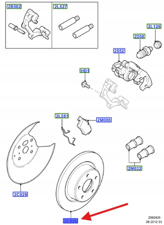 TARCZA HAMULCOWA TYŁ 2268030 _ 2T1J-2A315-BC