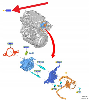 PRZEWÓD POMPY VACUM 1.5 TDCI TRANSIT CONNECT 2018- 2464422 _ KV6Q-9S468-CB