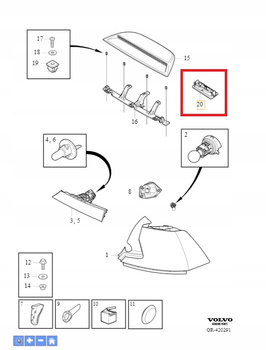 Oświetlenie tablicy rej. Volvo S90 OE 31446531