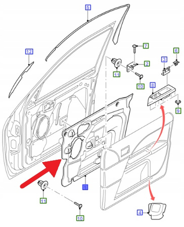OSŁONA WEWNĘTZNA DRZWI PRAWY PRZÓD MONDEO 1383760 _ 1S71-F237A04-BB