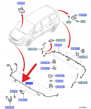 WIĄZKA PRZEDNIEGO ZDERZAKA FORD GALAXY 2010- 1713997 _ AG9T-15K867-MD