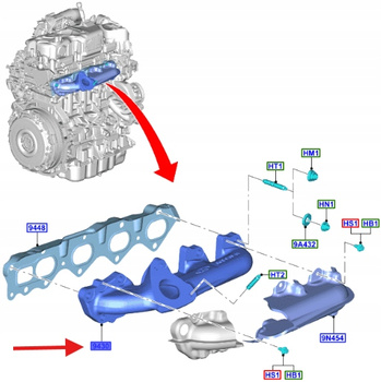 KOLEKTOR WYDECHOWY 2,0 ECOBLUE A B TRANSIT 2014- 2319358 _ KK2Q-9430-BA