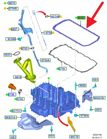 USZCZELKA MISKI OLEJOWEJ 1.6 1.5 TDCI CONNECT 2013- 2192523 _ CT1Q-6892-AB