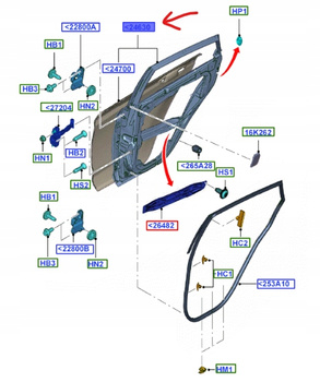 DRZWI TYLNE RH FORD FIESTA Mk7 2008-17 1692501 _ P8A61-A24630-KA