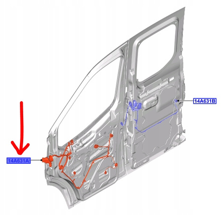 WIĄZKA DRZWI KIEROWCY EWA FORD TRANSIT Mk7 2016- 2302205 _  GK3T-14A631-DDD