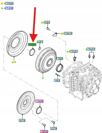 USZCZELNIACZ SKRZYNI BIEGÓW AUTOMAT MPS6 FORD OE 2013475 _ AM7M5R-7288-AA
