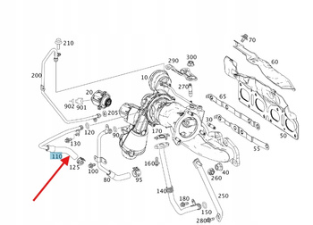 PRZEWÓD WODNY TURBINY BENZYNA OM270 MERCEDES OE A2702030900