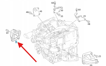 PRAWA ŁAPA WSPORNIK SILNIKA DIESEL M642 MERCEDES OE A6422236404