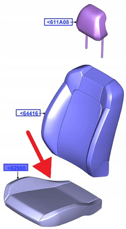 PODUSZKA SIEDZENIA KIEROWCY LH MUSTANG 2015- 2231442 _ JR3B-6362901-EB3HCS