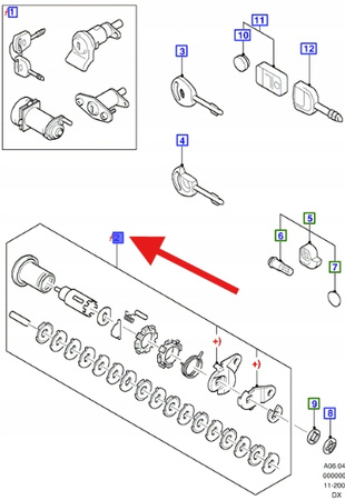 WKŁADKA ZAMKA DRZWI PRAWY PRZÓD FIESTA 89- 02 OE 1022636 _ 94FB-A220K51-AD