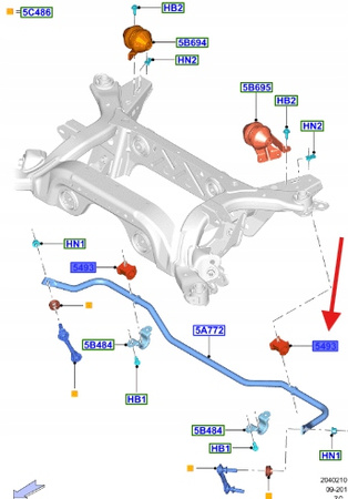 TULEJA DRĄŻKA STABILIZATORA FORD MUSTANG 15- 23- 5282192 _ FR3C-4A037-AC