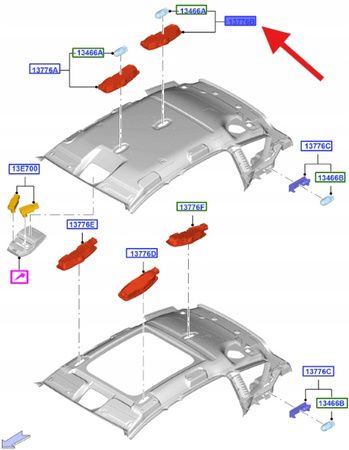 ŚWIATŁO WNĘTRZA DACHU TYŁ FORD C-MAX FOCUS 11- 2038694 _ AM51-13K767-BG3