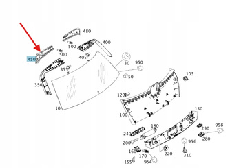 LEWE USZCZELNIENIE OSŁONA KLAPY TYŁ MERCEDES C klasa W204 OE A2046931733