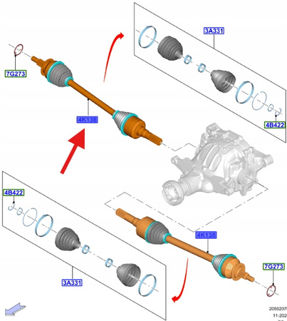 PÓŁOŚ NAPĘDOWA PR TYŁ 5.0 V8 FORD MUSTANG 19- 23- 2689665 _ KR33-4K138-BB