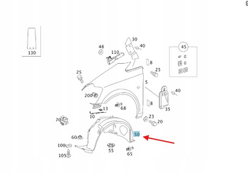NADKOLE LEWY PRZÓD MERCEDES VITO W639 OE A6396843277