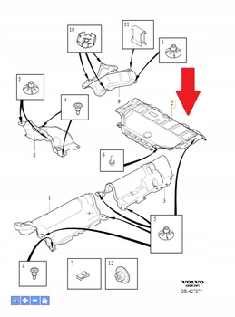 Tylna osłona termiczna Volvo XC60(18-) OE 31694651