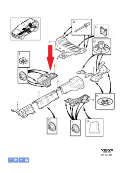 OSŁONA PODWOZIA TYLNA PRAWA VOLVO XC60 2009- XC70 2008- OE 31200365