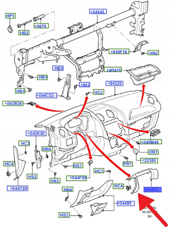 POKRYWA DESKI ROZDZIELCZEJ ORD FIESTA 2005- OE 1363961 _ 6S61-10K947-AAZHIJ