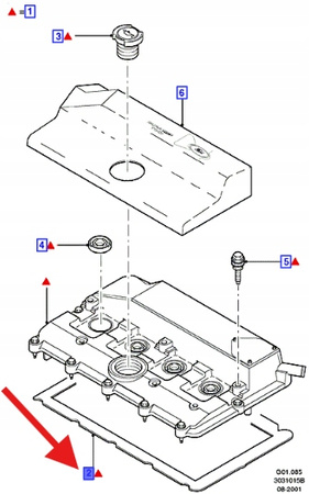 USZCZELKA POKRYWY ZAWORÓW 2.0 TDDI TRANSIT MONDEO 1143176 _ XS7Q-6K260-AD
