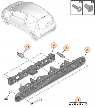 DODATKOWE ŚWIATŁO STOP CITROEN C1 OE 1606372780