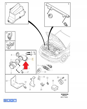 RURA PRZEWÓD POWIETRZA BENZYNA VOLVO V70 S60 2001- XC90 03- OE 30680446