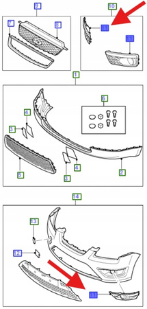 RAMKA KRATKA HALOGENU PRAWY PRZÓD FOCUS 2004- OE 1424534 _ 5M5J-15A245-AA