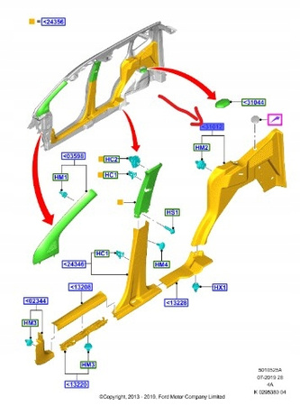 BOCZEK BAGAŻNIKA PRAWY FORD TOURNEO COURIER 2019-2023_6744307_ET76-K31012-BK35B8