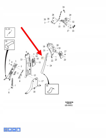TAPICERKA OPARCIA FOTELA PRZÓD VOLVO XC90 2016- XC60 S90 OEM/OE 31413688