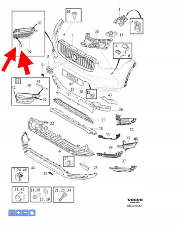 ZAŚLEPKA CZUJNIKA PARKOWANIA PRZÓD VOLVO XC90 XC60 XC40 V90 OEM/OE 31690311