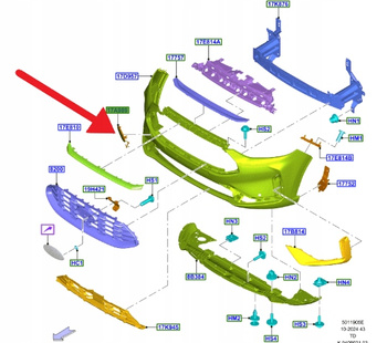 ZAŚLEPKA HAKA ZDERZAKA PRZÓD FORD KUGA 2024- 2731889 _ PV4B-17F011-SABPRAA