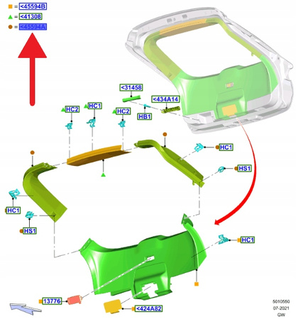 PRAWE WYKOŃCZENIE KLAPY TYŁ MUSTANG MACH-E 2020- 2657865 _ LJ8B-R42324-AJ3