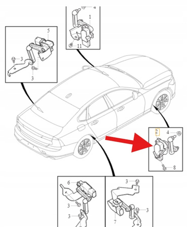 CZUJNIK POZIOMOWANIA ŚWIATEŁ VOLVO S60 V60 S90 V90 XC60 XC90 OE 32246992