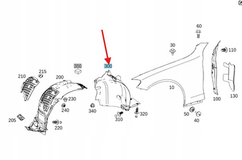 NADKOLE PRZEDNIE PRAWE MERCEDES C klasa W205 OE A2056913400