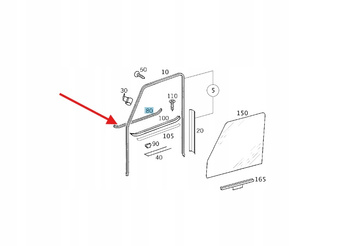 LEWA LISTWA ZGARNIAJĄCA DRZWI PRZÓD MERCEDES G W461 W463 W464 A4637250765