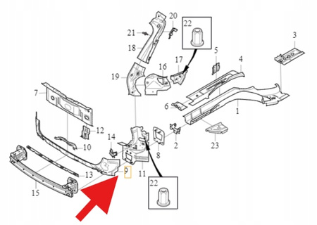 POPRZECZNICA WZMOCNIENIE TYŁ VOLVO XC40 EX40 2018- C40 EC40 OE 31698225