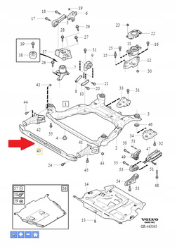 POPRZECZNICA D5 2.4 D4 2.0 B4 2.0 VOLVO XC60 2017 OE 31434631